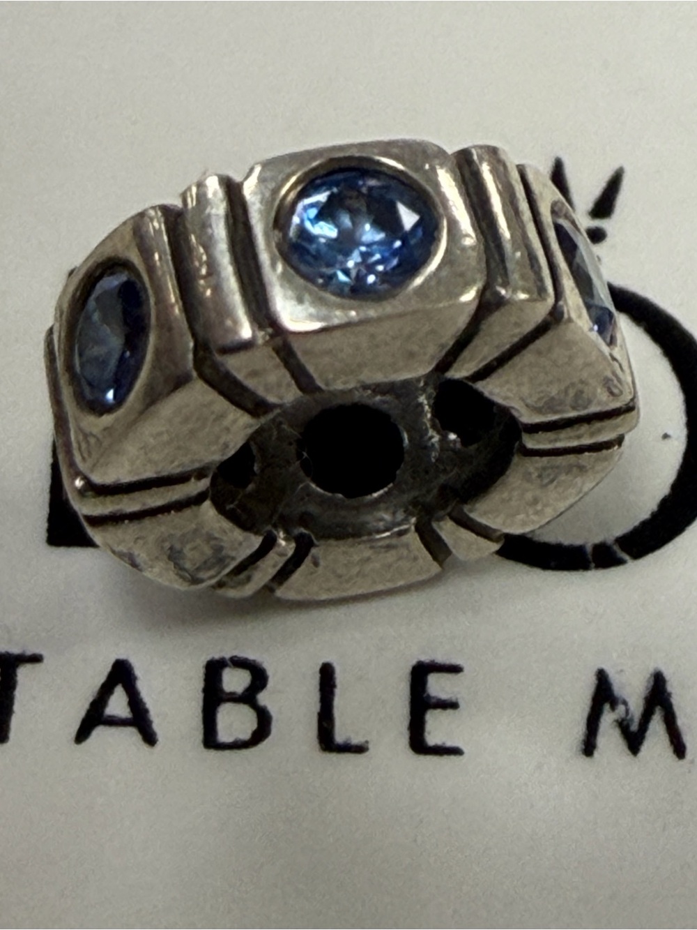 Genuine Pandora Blue Trinity or Northern Lights Spacer Silver